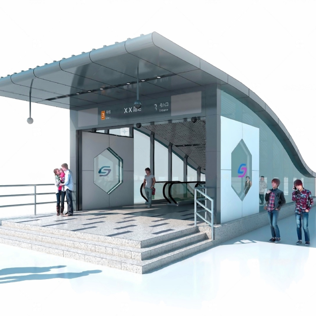 地铁口3D模型